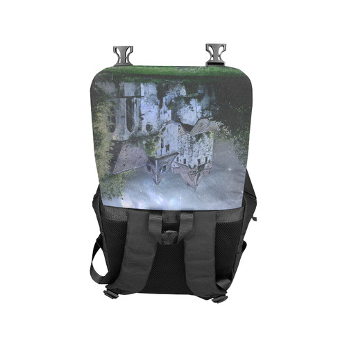 Creepy gothic halloween haunted castle in night Casual Shoulders Backpack (Model 1623)