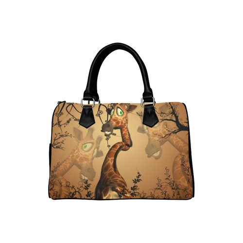 Cute giraffe in the fantasy wood Boston Handbag (Model 1621)