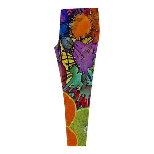 Pop Art Pattern Mix ORANGES SPLASHES multicolored Cassandra Women's Leggings (Model L01)