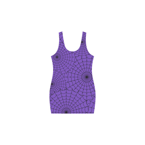 Halloween Spiderwebs - Black and Purple Medea Vest Dress (Model D06)