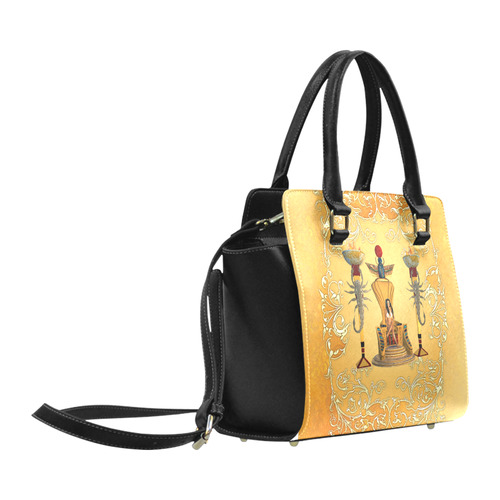 Beautidul egyptian women on a throne Classic Shoulder Handbag (Model 1653)