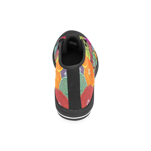 Pop Art Pattern Mix ORANGES SPLASHES multicolored Men’s Classic High Top Canvas Shoes /Large Size (Model 017)