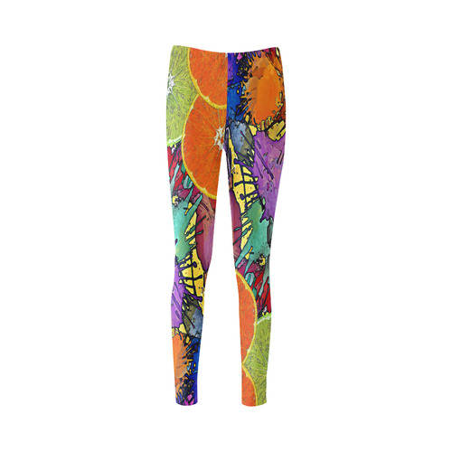 Pop Art Pattern Mix ORANGES SPLASHES multicolored Cassandra Women's Leggings (Model L01)