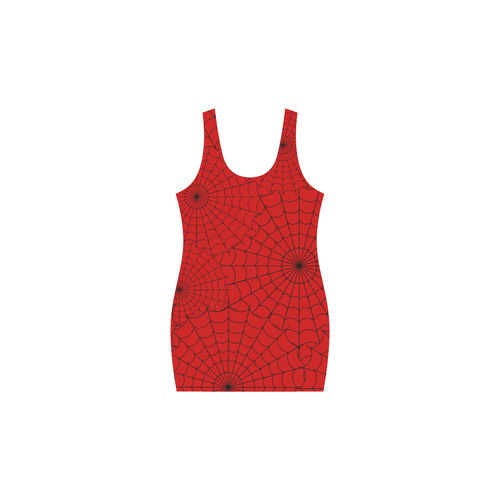 Halloween Spiderwebs - Black and Red Medea Vest Dress (Model D06)