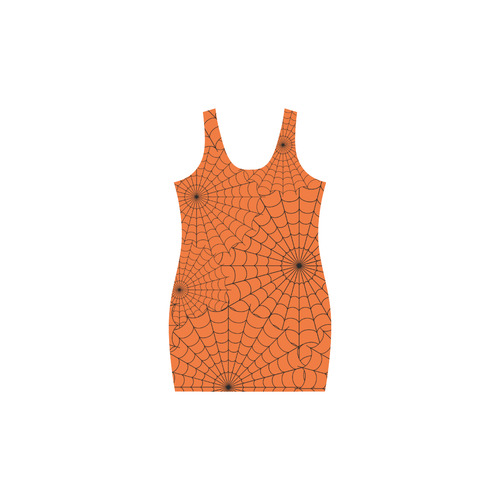 Halloween Spiderwebs - Black and Orange Medea Vest Dress (Model D06)