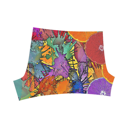 Pop Art Pattern Mix ORANGES SPLASHES multicolored Briseis Skinny Shorts (Model L04)