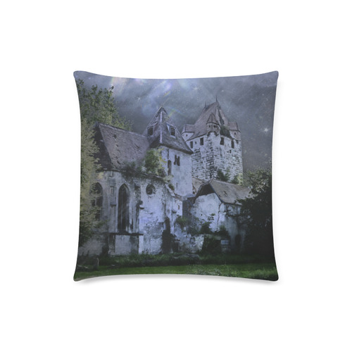 Creepy gothic halloween haunted castle in night Custom Zippered Pillow Case 18"x18" (one side)