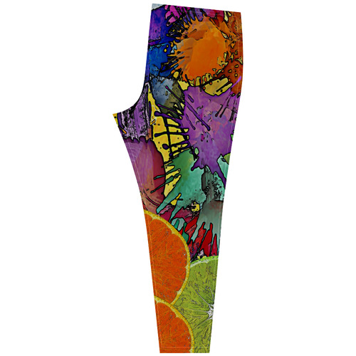 Pop Art Pattern Mix ORANGES SPLASHES multicolored Cassandra Women's Leggings (Model L01)