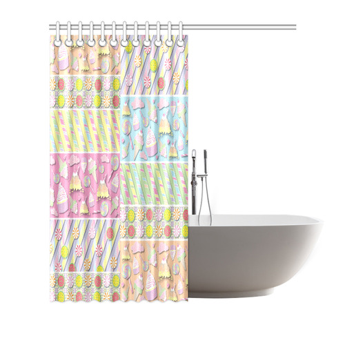 Candy, Cupcakes and Ice Cream Shower Curtain 66"x72"