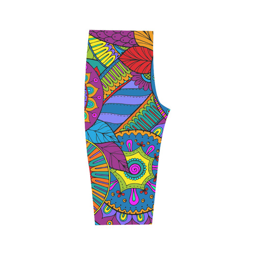 Pop Art PAISLEY Ornaments Pattern multicolored Hestia Cropped Leggings (Model L03)