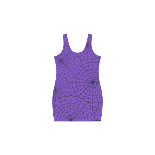 Halloween Spiderwebs - Black and Purple Medea Vest Dress (Model D06)