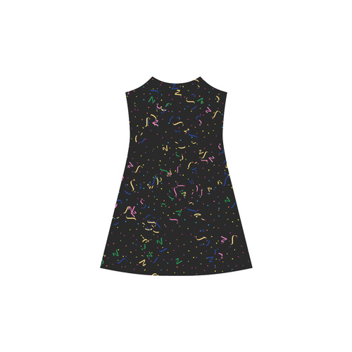 Confetti and  Party Streamers Black Alcestis Slip Dress (Model D05)