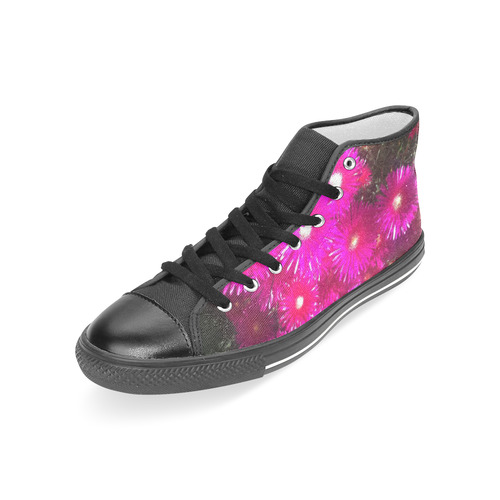 flowers Women's Classic High Top Canvas Shoes (Model 017)