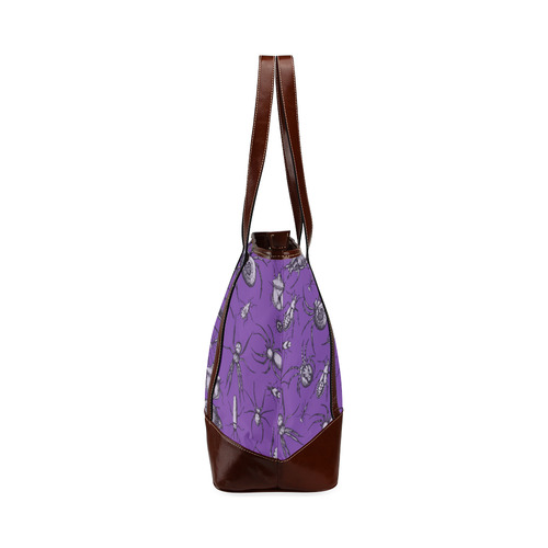 spiders creepy crawlers bugs purple halloween Tote Handbag (Model 1642)