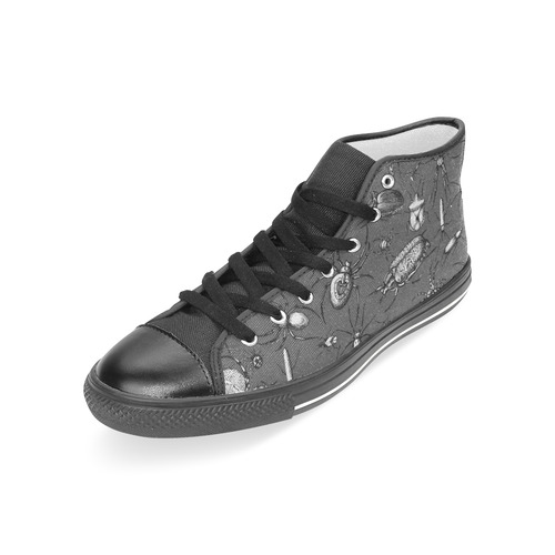 beetles spiders creepy crawlers insects bugs Women's Classic High Top Canvas Shoes (Model 017)