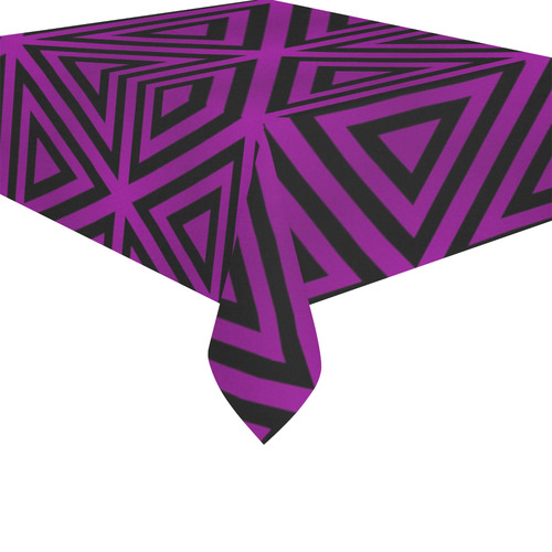 Purple/Black Triangular Pattern Cotton Linen Tablecloth 52"x 70"