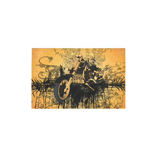 Steampunk, awesome motorcycle with floral elements Area Rug 2'7"x 1'8‘’