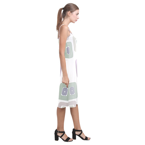 Green and Purple Squares Alcestis Slip Dress (Model D05)