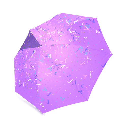 Confetti and  Party Streamers Purple Foldable Umbrella (Model U01)