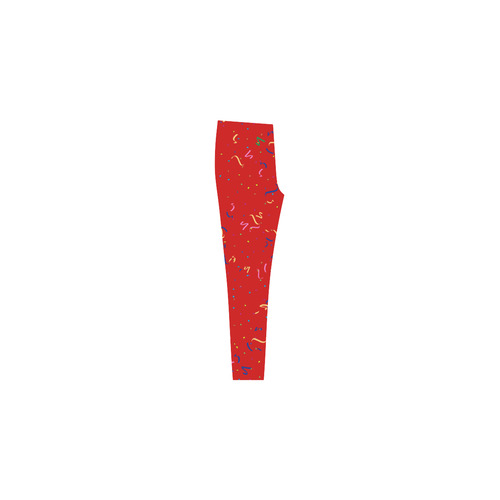Confetti and Party Streamers Red Cassandra Women's Leggings (Model L01)