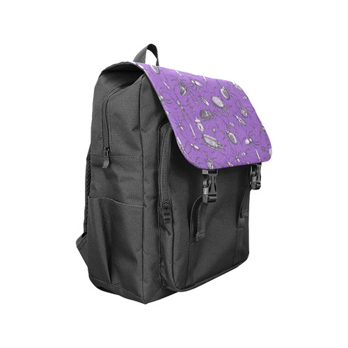 spiders creepy crawlers bugs purple halloween Casual Shoulders Backpack (Model 1623)