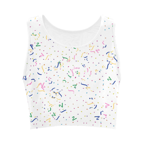 Confetti and  Party Streamers Women's Crop Top (Model T42)