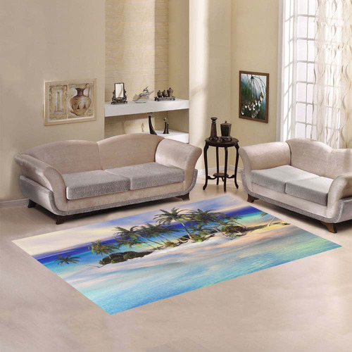 Wonderful view over the sea in the sunset Area Rug7'x5'