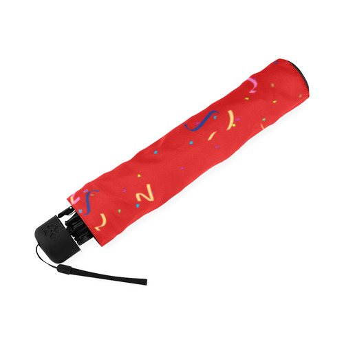 Confetti and  Party Streamers Red Foldable Umbrella (Model U01)