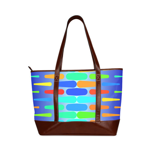 Colorful shapes on a blue background Tote Handbag (Model 1642)