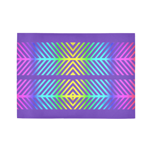 Rainbow Multicolored Ethnic Abstract Design 2 - Purple Area Rug7'x5'