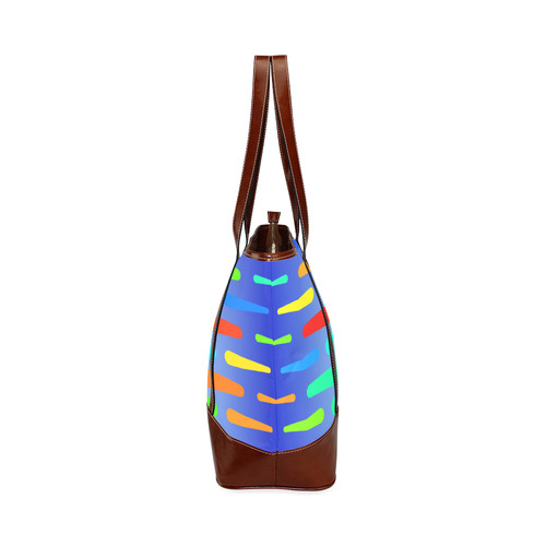 Colorful shapes on a blue background Tote Handbag (Model 1642)