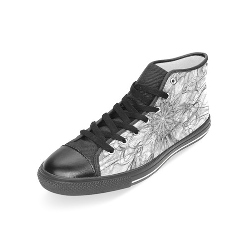 orchids 12 Women's Classic High Top Canvas Shoes (Model 017)