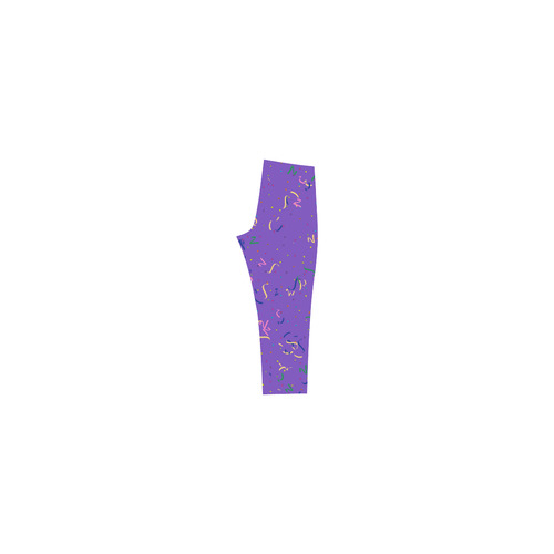 Confetti and  Party Streamers Purple Capri Legging (Model L02)