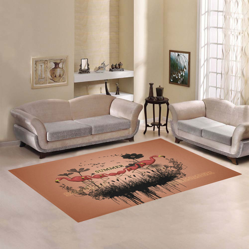 Summer design with flamingo Area Rug7'x5'