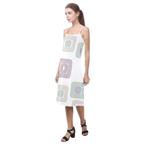 Green and Purple Squares Alcestis Slip Dress (Model D05)