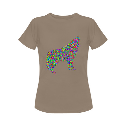 Abstract Triangle Wolf Brown Women's Classic T-Shirt (Model T17）