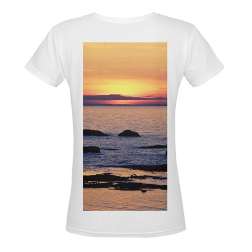 Summer's Glow Women's Deep V-neck T-shirt (Model T19)