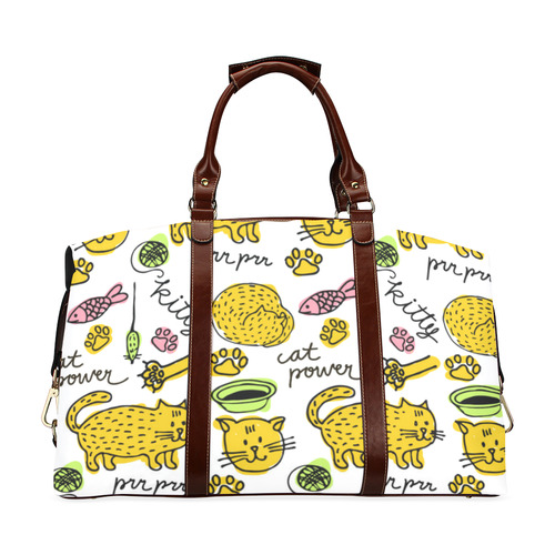 Cute Kitty Cat Power Pattern Classic Travel Bag (Model 1643) Remake