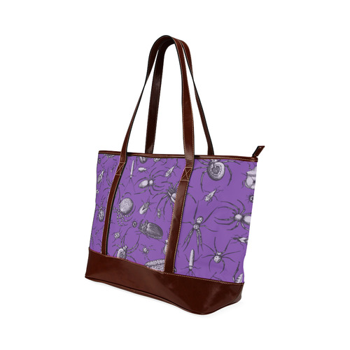 spiders creepy crawlers bugs purple halloween Tote Handbag (Model 1642)