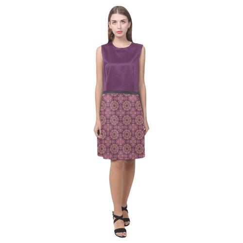 Wild Berry Mauve Doily Eos Women's Sleeveless Dress (Model D01)