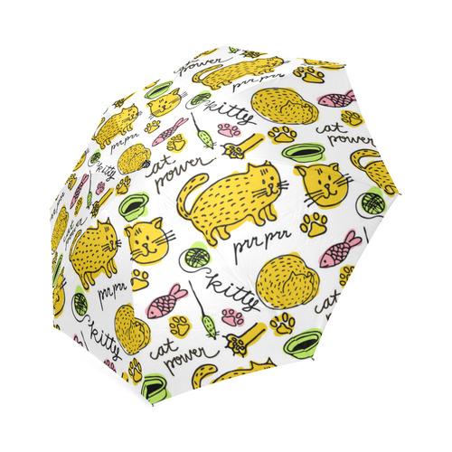 Cute Kitty Cat Power Pattern Foldable Umbrella (Model U01)