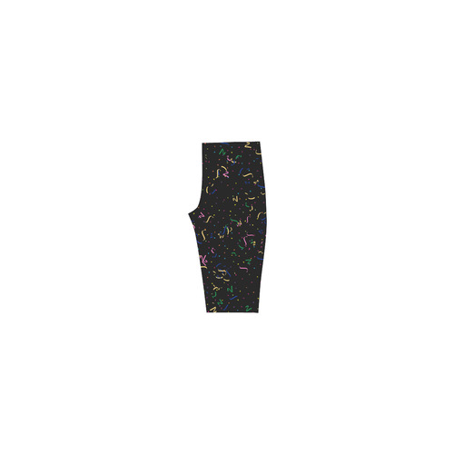 Confetti and  Party Streamers Black Hestia Cropped Leggings (Model L03)