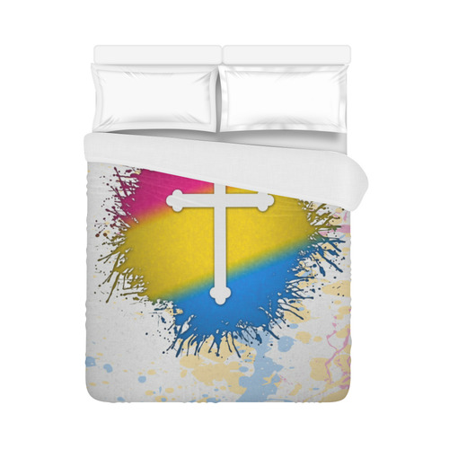 Pansexual Pride Cross Duvet Cover 86"x70" ( All-over-print)