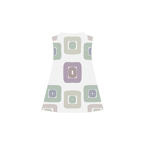 Green and Purple Squares Alcestis Slip Dress (Model D05)