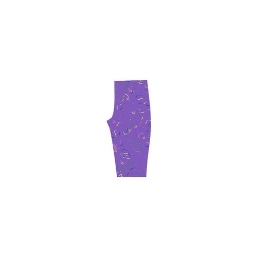 Confetti and  Party Streamers Purple Hestia Cropped Leggings (Model L03)