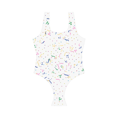 Confetti and  Party Streamers Vest One Piece Swimsuit (Model S04)