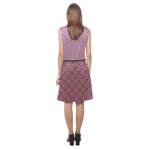 Rosebud Mauve Doily Eos Women's Sleeveless Dress (Model D01)