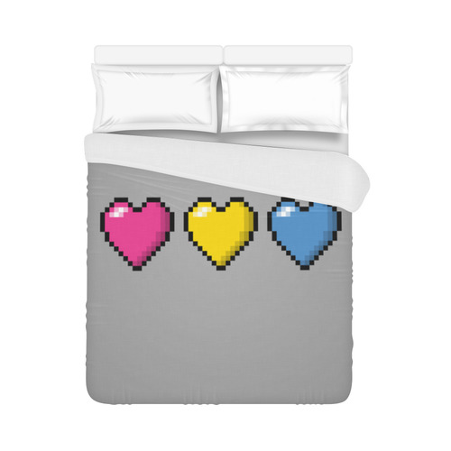 Pansexual Pixel Hearts Duvet Cover 86"x70" ( All-over-print)