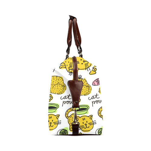 Cute Kitty Cat Power Pattern Classic Travel Bag (Model 1643) Remake