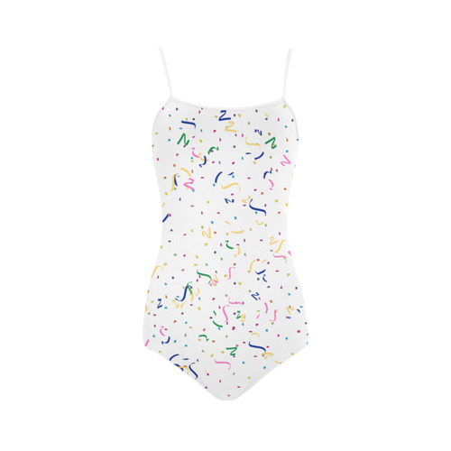 Confetti and  Party Streamers Strap Swimsuit ( Model S05)